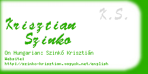 krisztian szinko business card